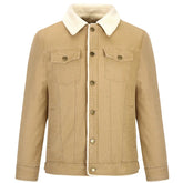 Jaqueta masculina sherpa premium verde militar forrada com gola térmica e design casual sofisticado