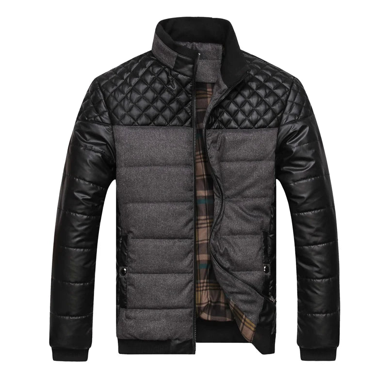 Jaqueta masculina puffer premium térmica com acabamento sofisticado e design acolchoado para inverno