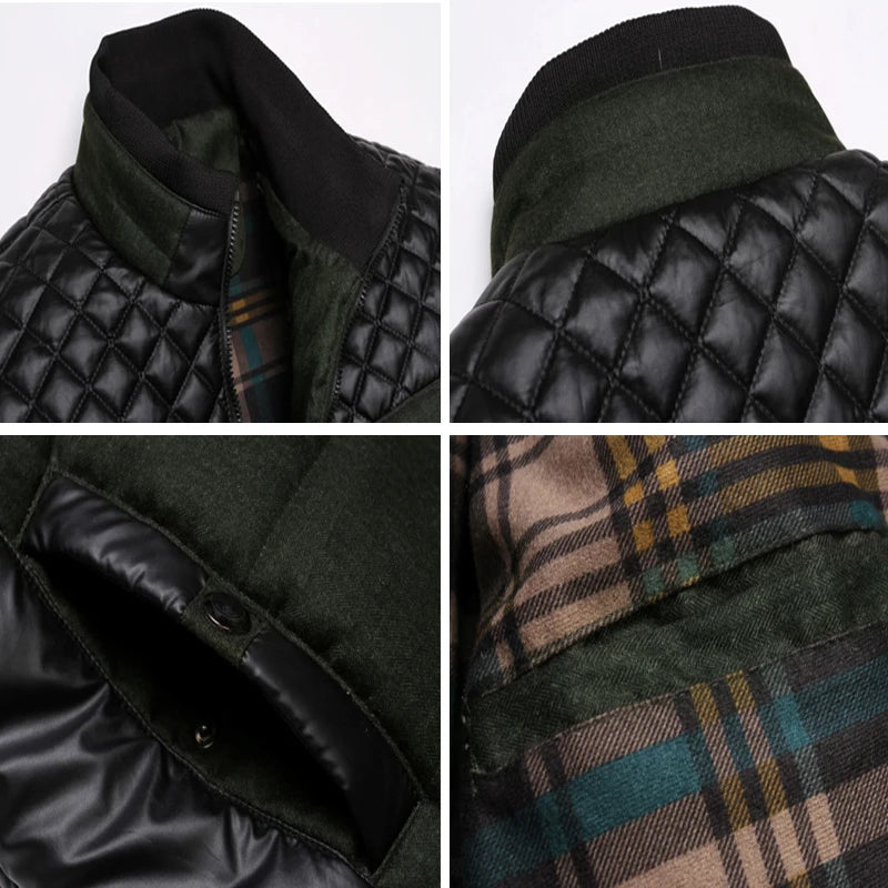 Jaqueta masculina puffer premium térmica com acabamento sofisticado e design acolchoado para inverno