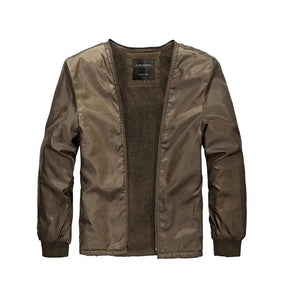 Jaqueta parka masculina térmica com capuz removível e forro interno quente