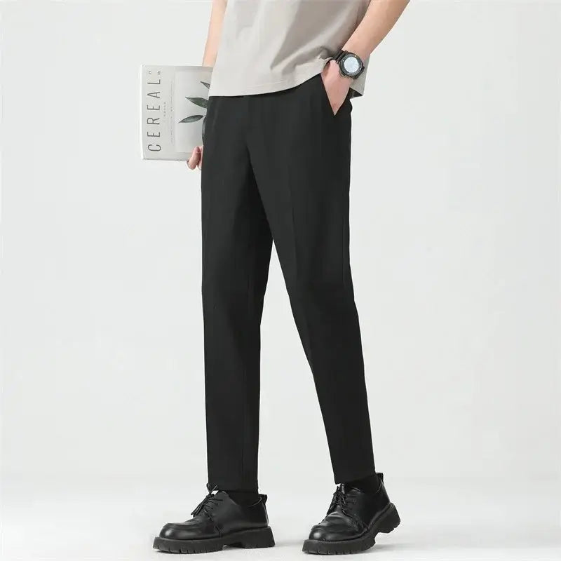 Calça Social Masculina Reta Leve em Tecido com Lyocell