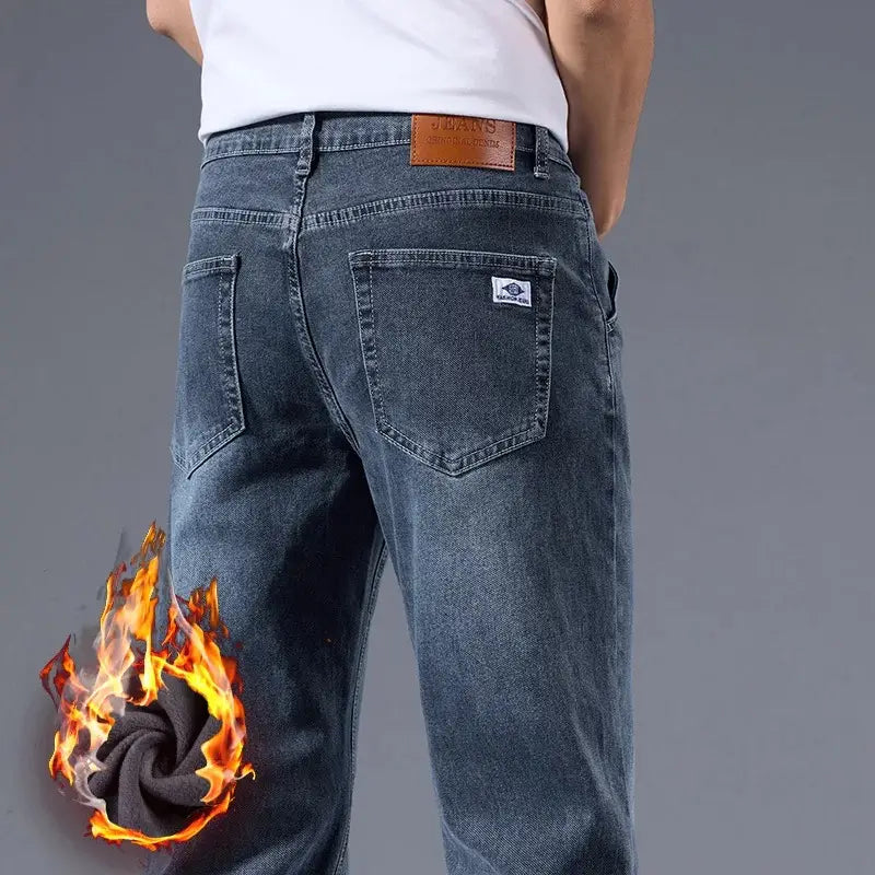 Calça Jeans Masculina Inverno com Forro Peluciado Conforto Térmico