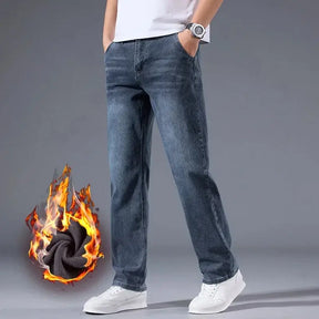 Calça Jeans Masculina Inverno com Forro Peluciado Conforto Térmico