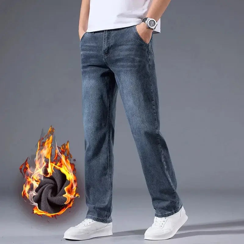 Calça Jeans Masculina Inverno com Forro Peluciado Conforto Térmico