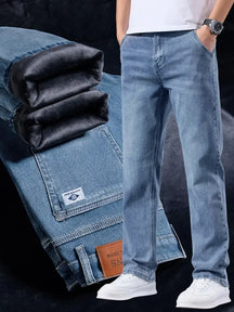 Calça Jeans Masculina Inverno com Forro Peluciado Conforto Térmico