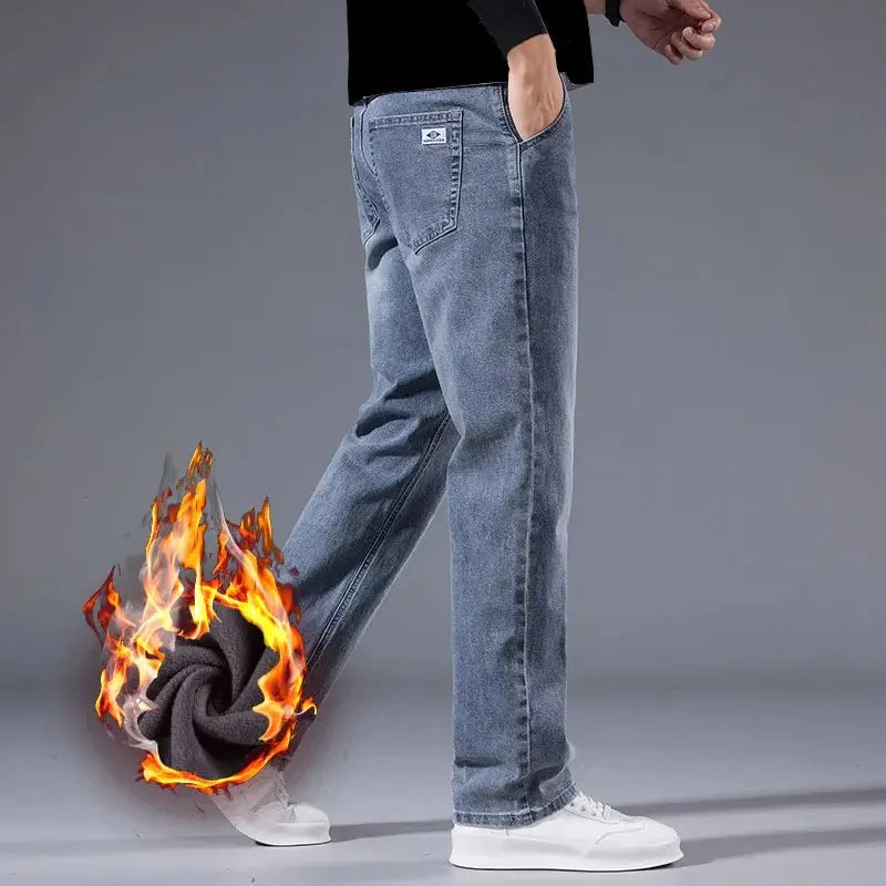 Calça Jeans Masculina Inverno com Forro Peluciado Conforto Térmico