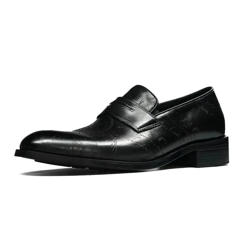 Sapato Masculino Mocassim Em Couro Gravado