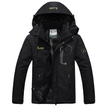 Jaqueta masculina vermelha e cinza com interior peluciado térmico e capuz para inverno e aventuras outdoor.