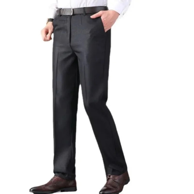 Calça masculina business com corte reto, tecido macio e visual elegante para uso diário e eventos sociais