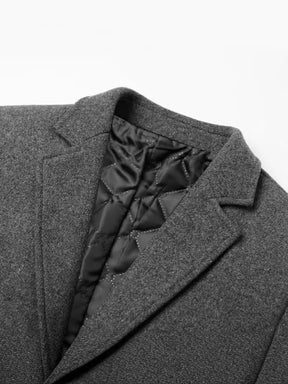 Sobretudo masculino slim premium com forro térmico acolchoado, design elegante e comprimento alongado para inverno