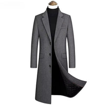 Sobretudo masculino slim premium com forro térmico acolchoado, design elegante e comprimento alongado para inverno