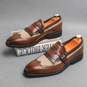 Sapato social loafer masculino premium com detalhe kiltie sofisticado e design europeu exclusivo elegante