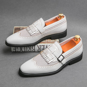 Sapato social loafer masculino premium com detalhe kiltie sofisticado e design europeu exclusivo elegante