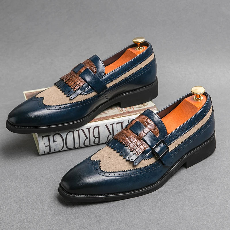 Sapato social loafer masculino premium com detalhe kiltie sofisticado e design europeu exclusivo elegante