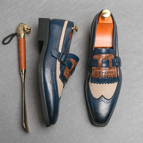 Sapato social loafer masculino premium com detalhe kiltie sofisticado e design europeu exclusivo elegante