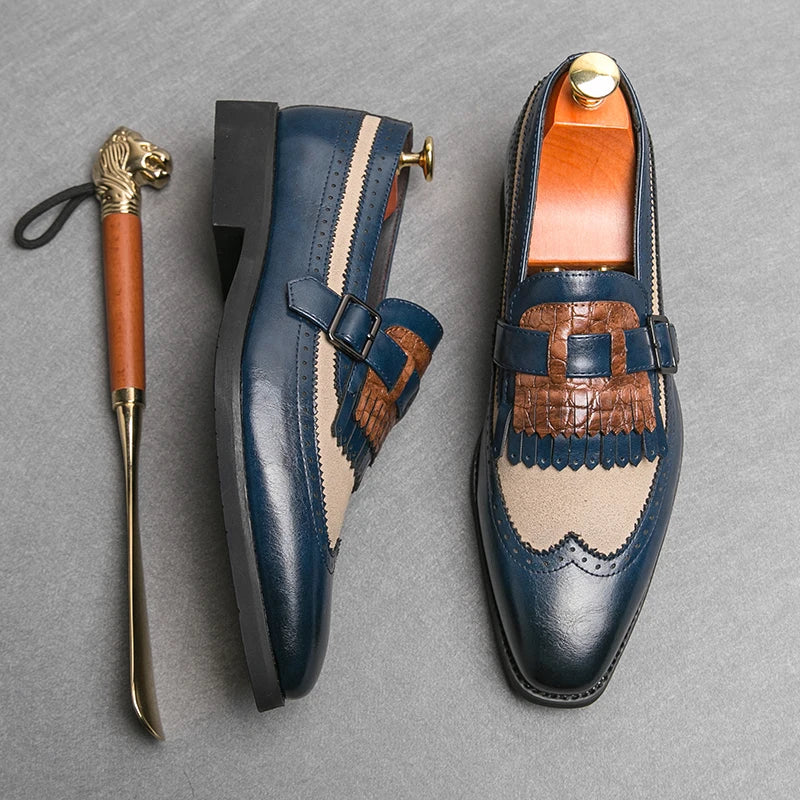 Sapato social loafer masculino premium com detalhe kiltie sofisticado e design europeu exclusivo elegante