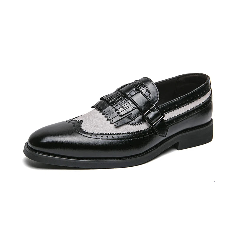Sapato social loafer masculino premium com detalhe kiltie sofisticado e design europeu exclusivo elegante