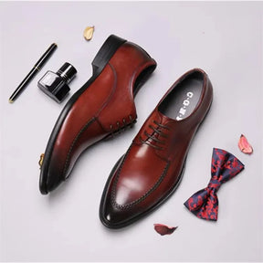 Sapato social Derby masculino premium com acabamento polido sofisticado e design apron toe elegante executivo