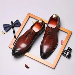 Sapato social Derby masculino premium com acabamento polido sofisticado e design apron toe elegante executivo