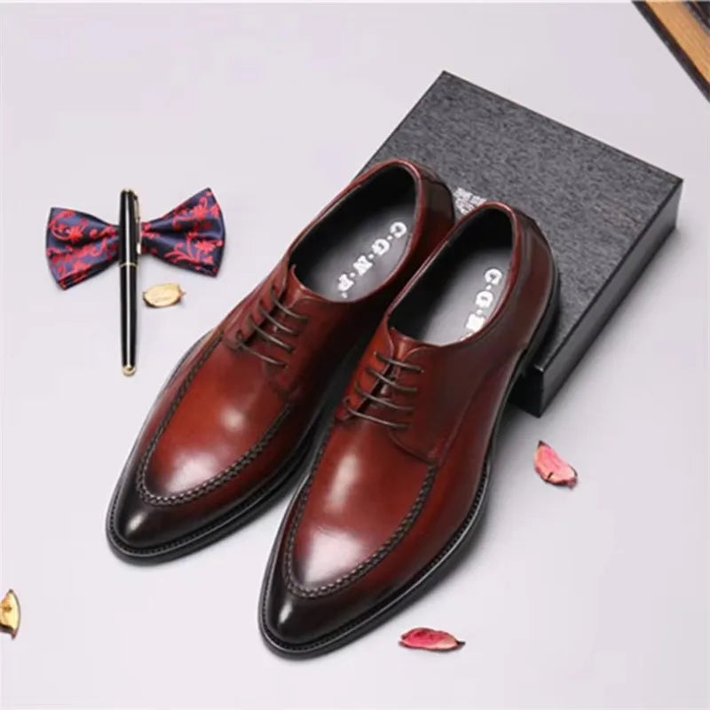 Sapato social Derby masculino premium com acabamento polido sofisticado e design apron toe elegante executivo