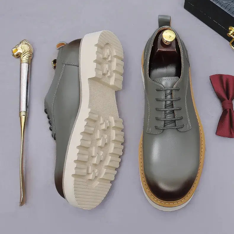 Sapato social Derby masculino premium minimalista com acabamento sofisticado e solado robusto moderno