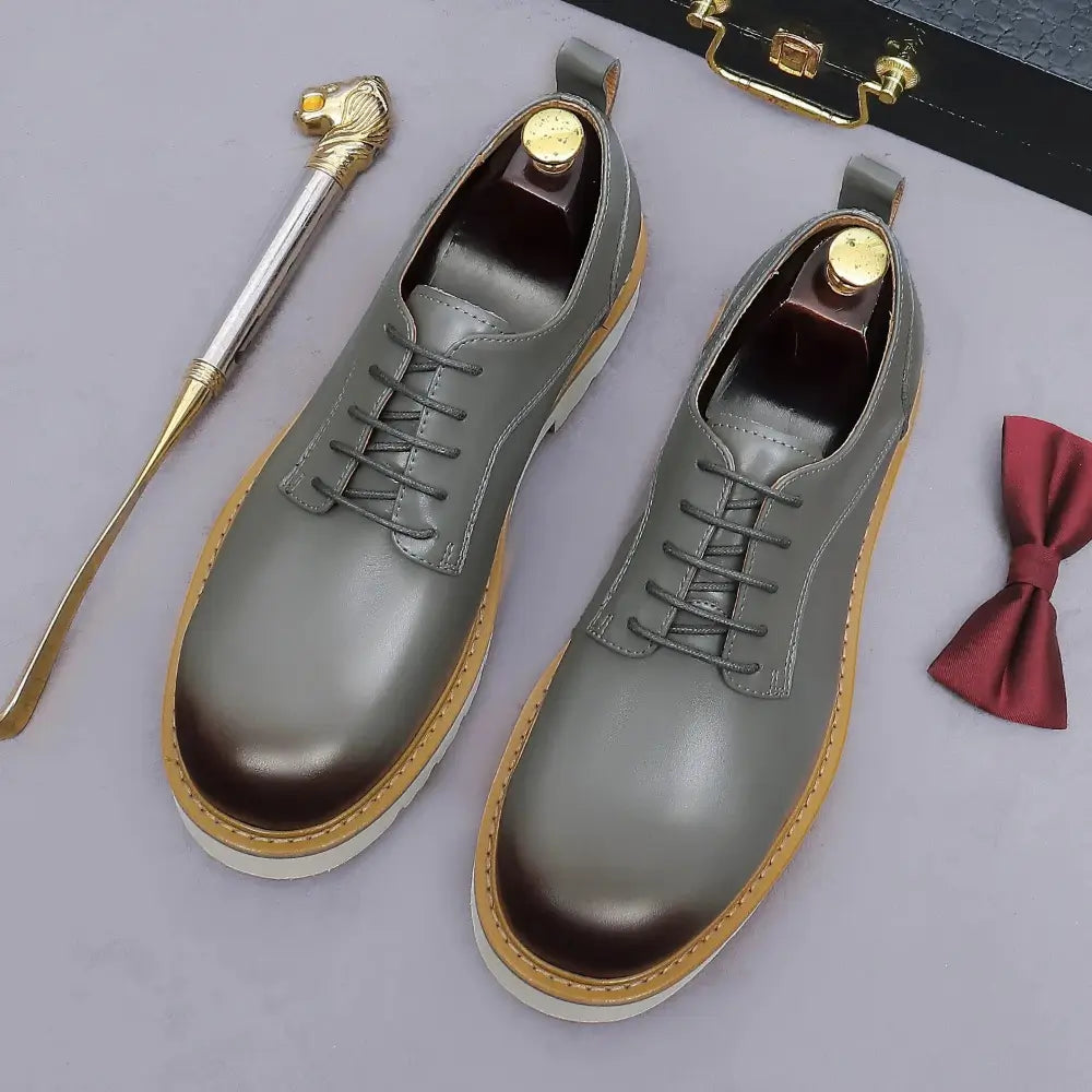Sapato social Derby masculino premium minimalista com acabamento sofisticado e solado robusto moderno