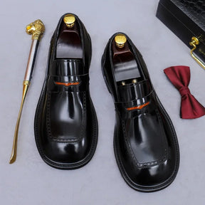 Sapato social penny loafer masculino premium preto com acabamento sofisticado e design elegante executivo