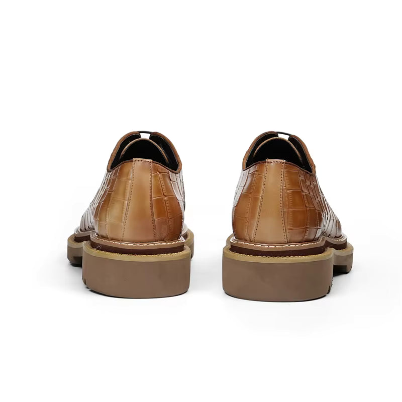 Sapato social Oxford brogue masculino premium texturizado com solado tratorado sofisticado