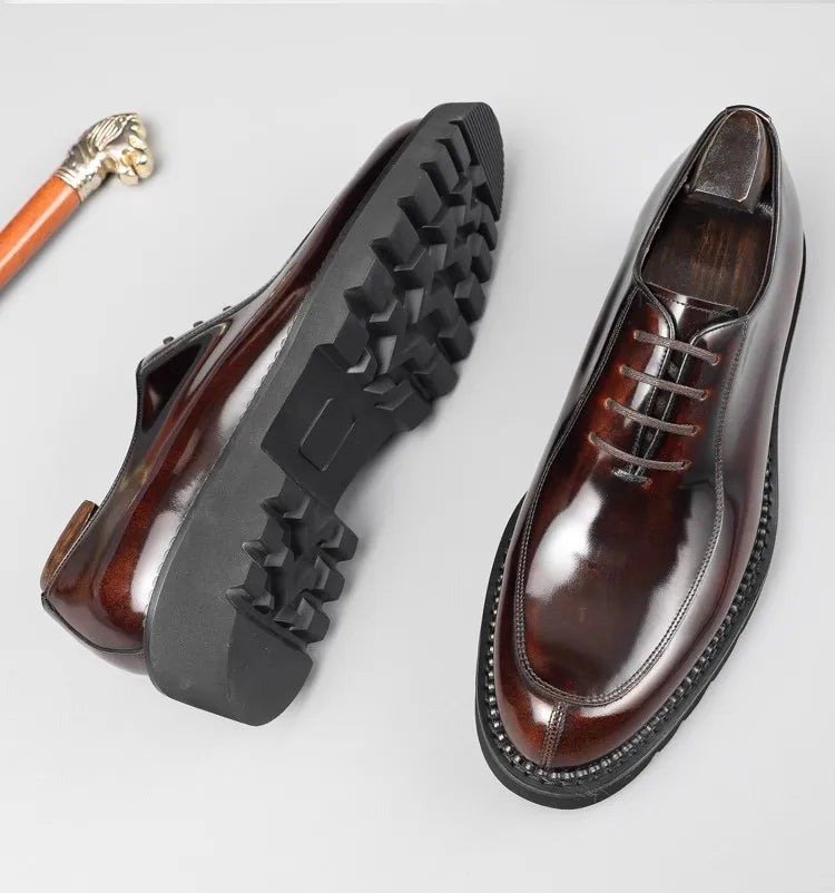 Sapato social Oxford masculino premium com acabamento polido sofisticado e design clássico executivo elegante