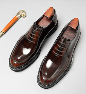 Sapato social Oxford masculino premium com acabamento polido sofisticado e design clássico executivo elegante
