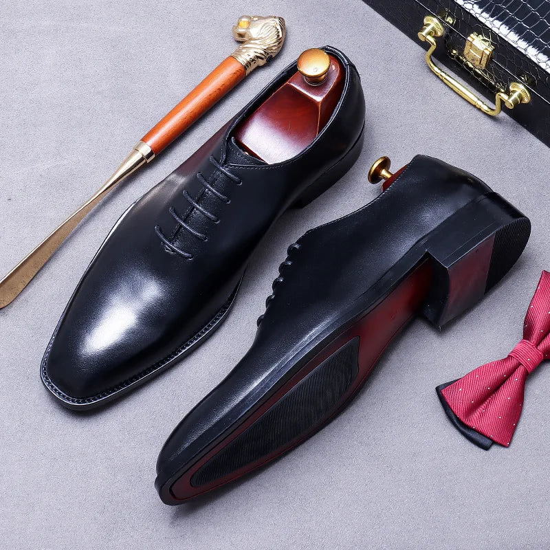 Sapato social Oxford wholecut masculino  premium com acabamento polido elegante