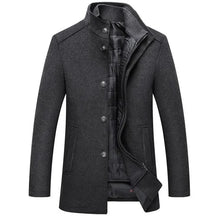 sobretudo masculino lã premium com forro removível gola alta inverno