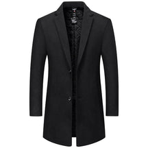 Sobretudo masculino de lã premium com forro térmico acolchoado e design elegante para inverno